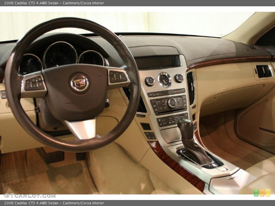 Cashmere/Cocoa Interior Dashboard for the 2008 Cadillac CTS 4 AWD Sedan #46510388
