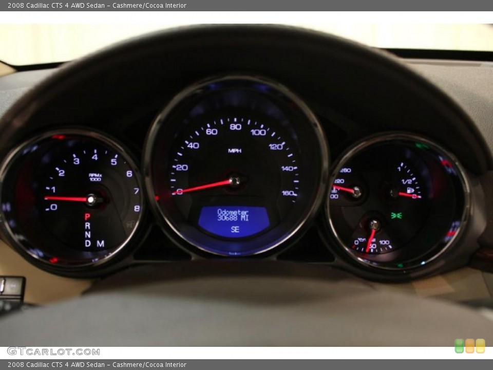 Cashmere/Cocoa Interior Gauges for the 2008 Cadillac CTS 4 AWD Sedan #46510427