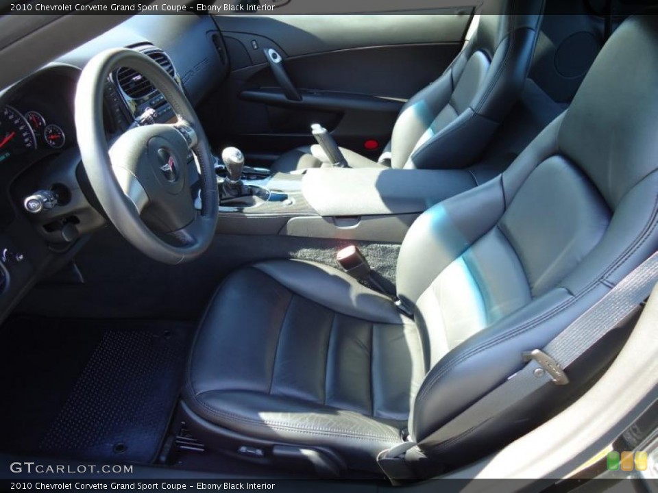 Ebony Black Interior Photo for the 2010 Chevrolet Corvette Grand Sport Coupe #46512444