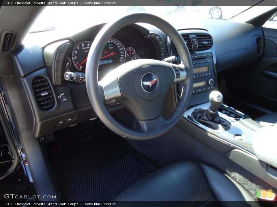 Ebony Black Interior Prime Interior for the 2010 Chevrolet Corvette Grand Sport Coupe #46512459