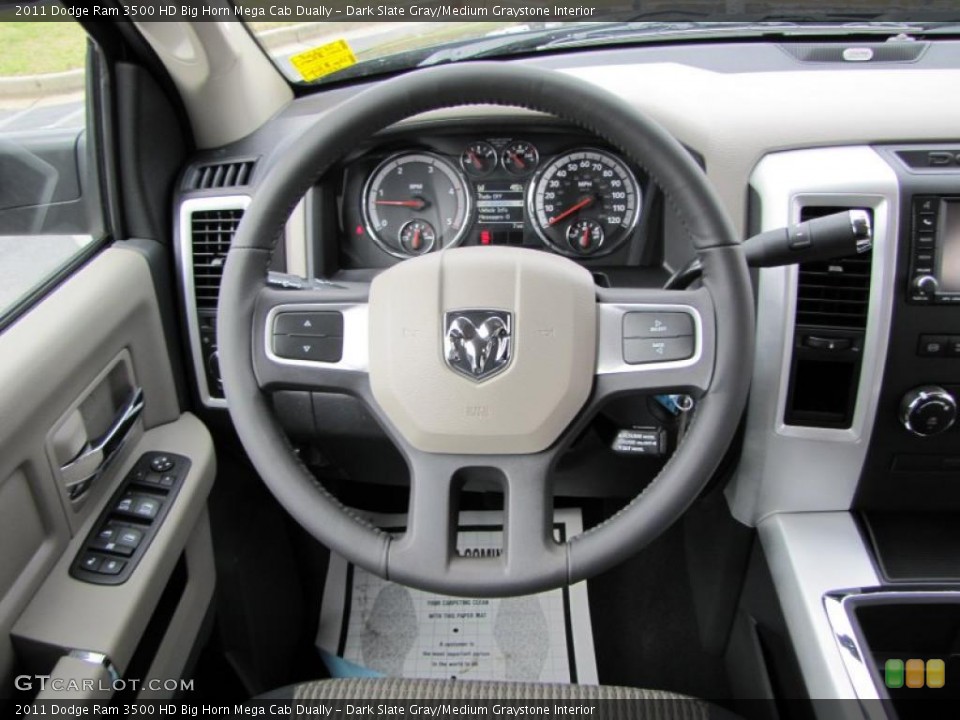 Dark Slate Gray/Medium Graystone Interior Steering Wheel for the 2011 Dodge Ram 3500 HD Big Horn Mega Cab Dually #46517895