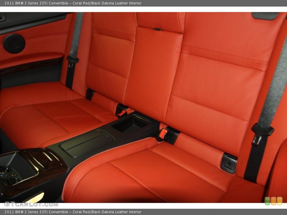 Coral Red/Black Dakota Leather Interior Photo for the 2011 BMW 3 Series 335i Convertible #46518375