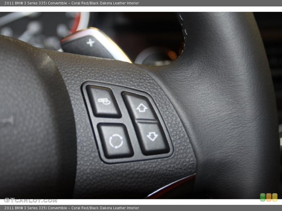 Coral Red/Black Dakota Leather Interior Controls for the 2011 BMW 3 Series 335i Convertible #46518417