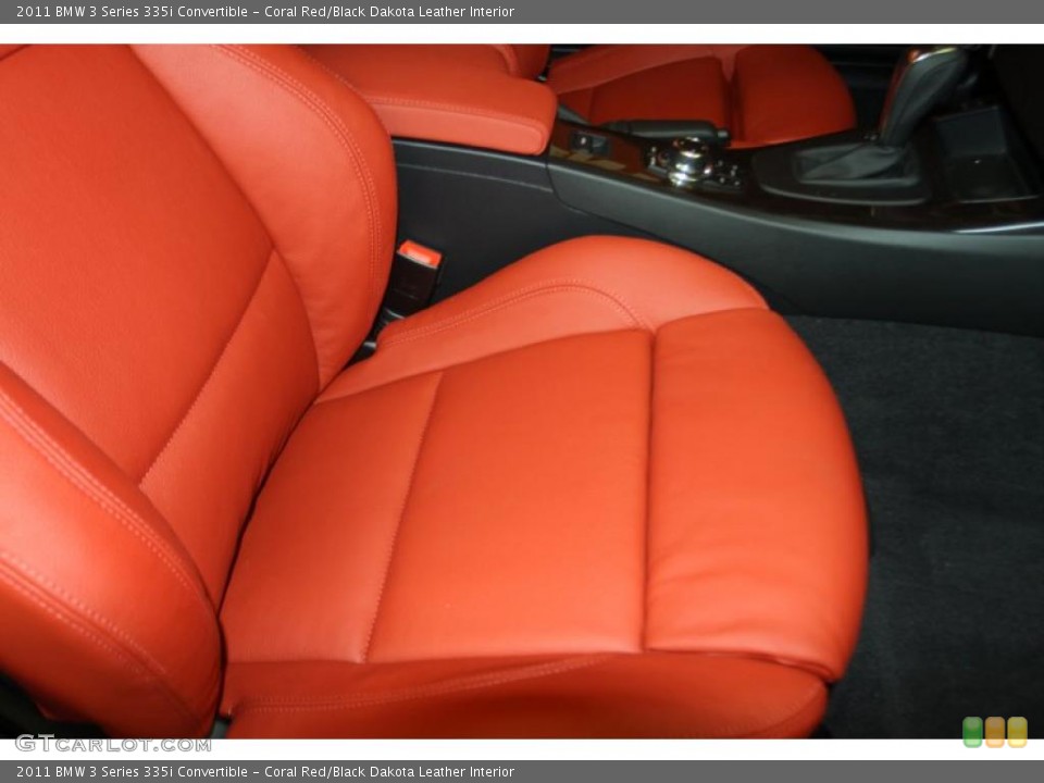 Coral Red/Black Dakota Leather Interior Photo for the 2011 BMW 3 Series 335i Convertible #46518462
