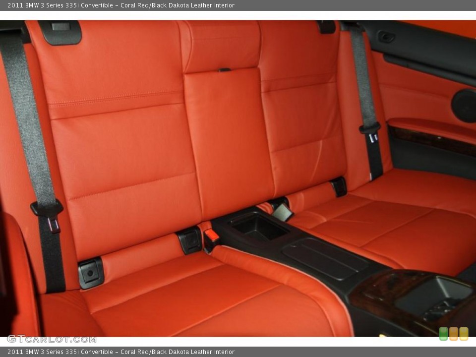 Coral Red/Black Dakota Leather Interior Photo for the 2011 BMW 3 Series 335i Convertible #46518492