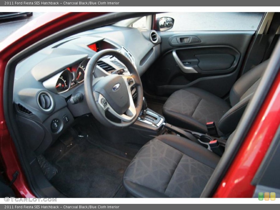 Charcoal Black/Blue Cloth Interior Photo for the 2011 Ford Fiesta SES Hatchback #46521789