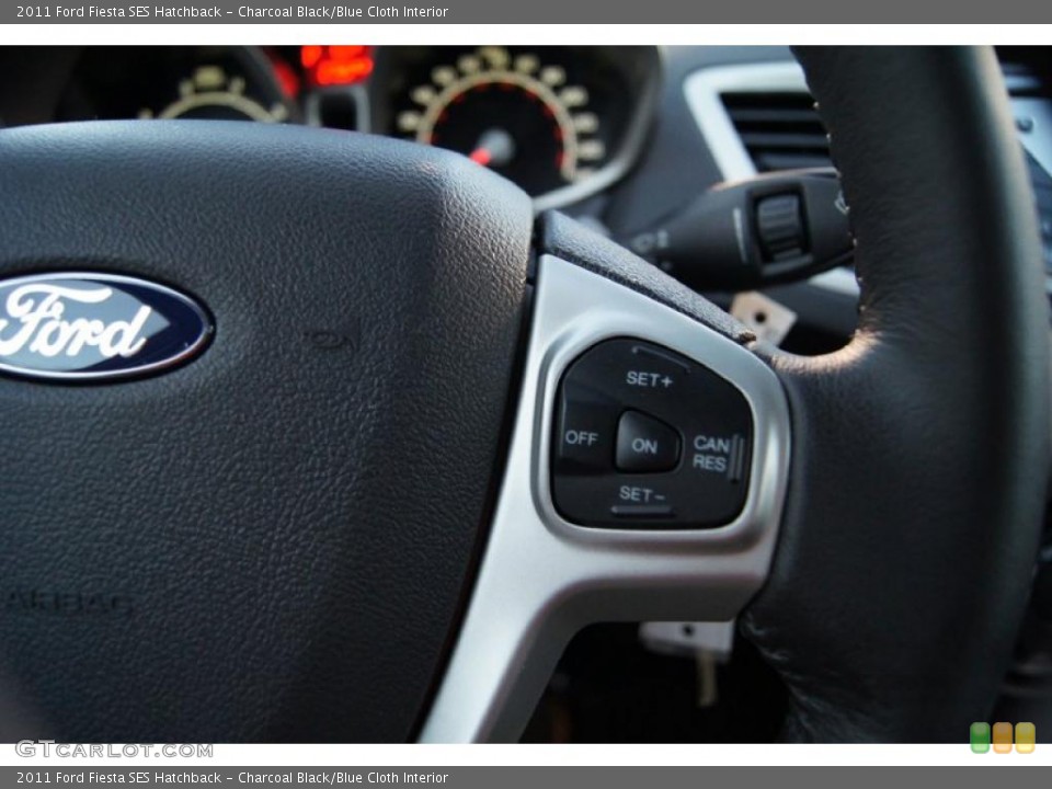 Charcoal Black/Blue Cloth Interior Controls for the 2011 Ford Fiesta SES Hatchback #46521846