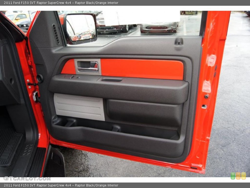 Raptor Black/Orange Interior Door Panel for the 2011 Ford F150 SVT Raptor SuperCrew 4x4 #46522164