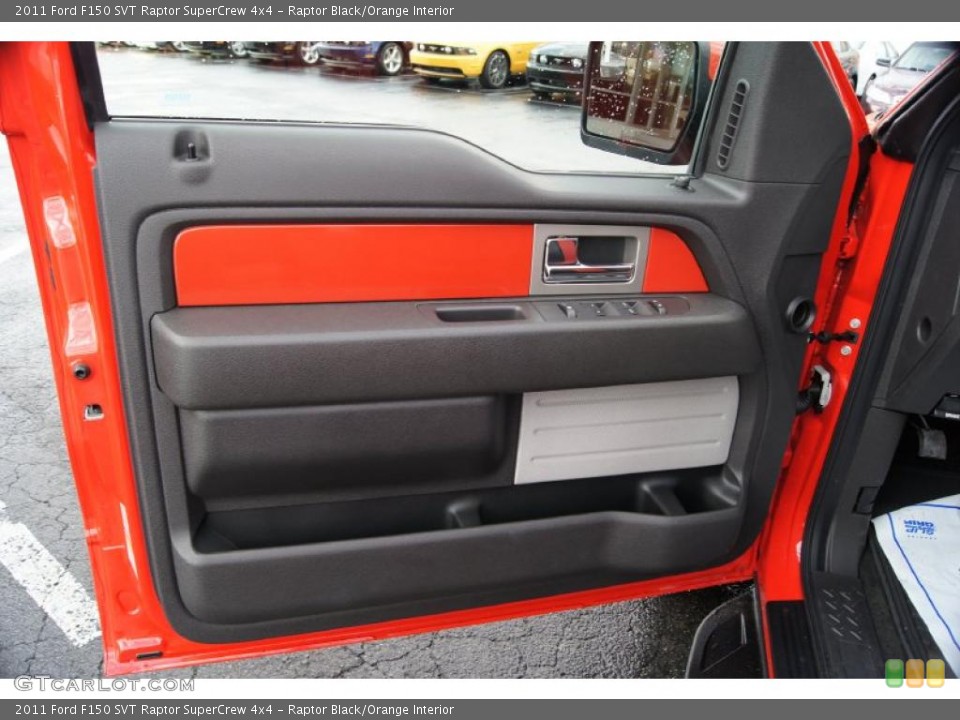 Raptor Black/Orange Interior Door Panel for the 2011 Ford F150 SVT Raptor SuperCrew 4x4 #46522320