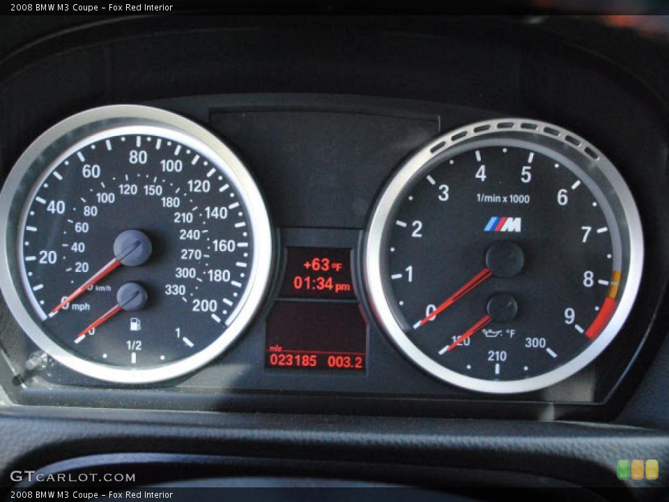 Fox Red Interior Gauges for the 2008 BMW M3 Coupe #46531959