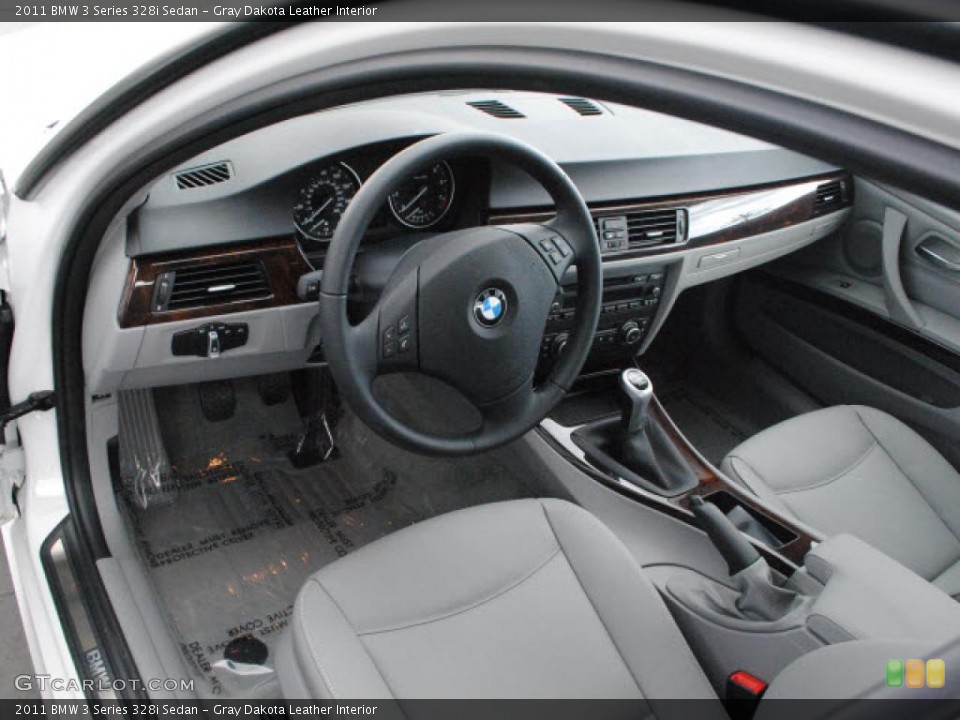 Gray Dakota Leather Interior Prime Interior for the 2011 BMW 3 Series 328i Sedan #46533339