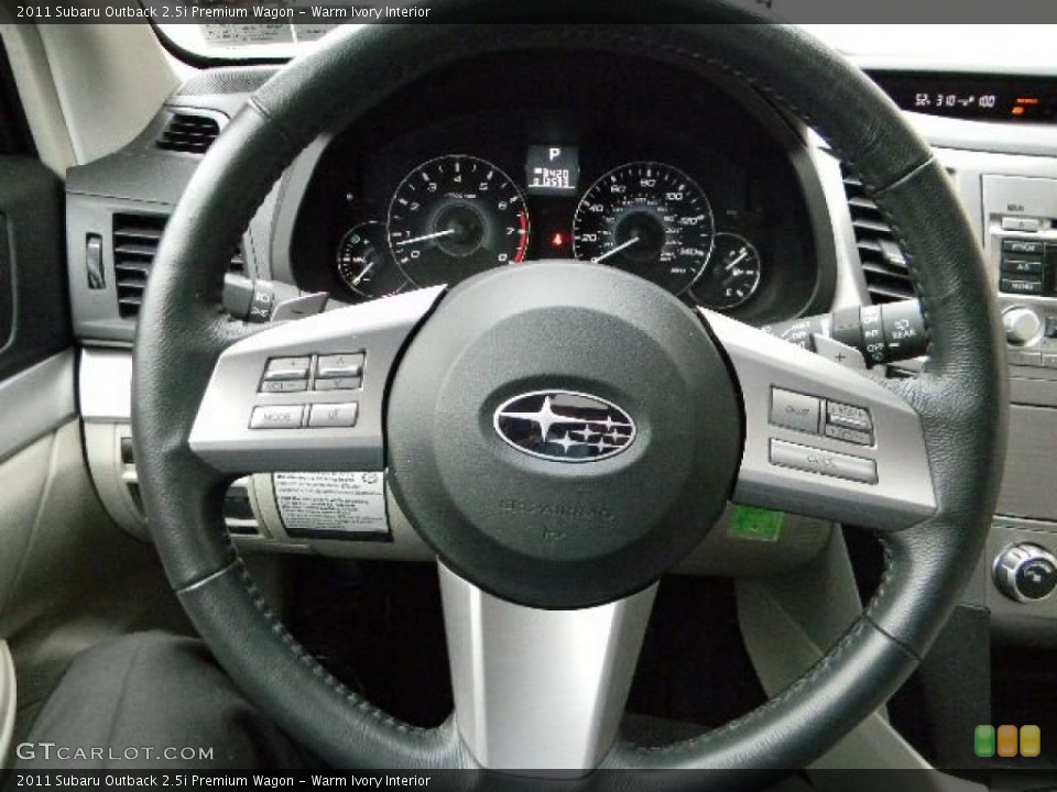 Warm Ivory Interior Steering Wheel for the 2011 Subaru Outback 2.5i Premium Wagon #46533717