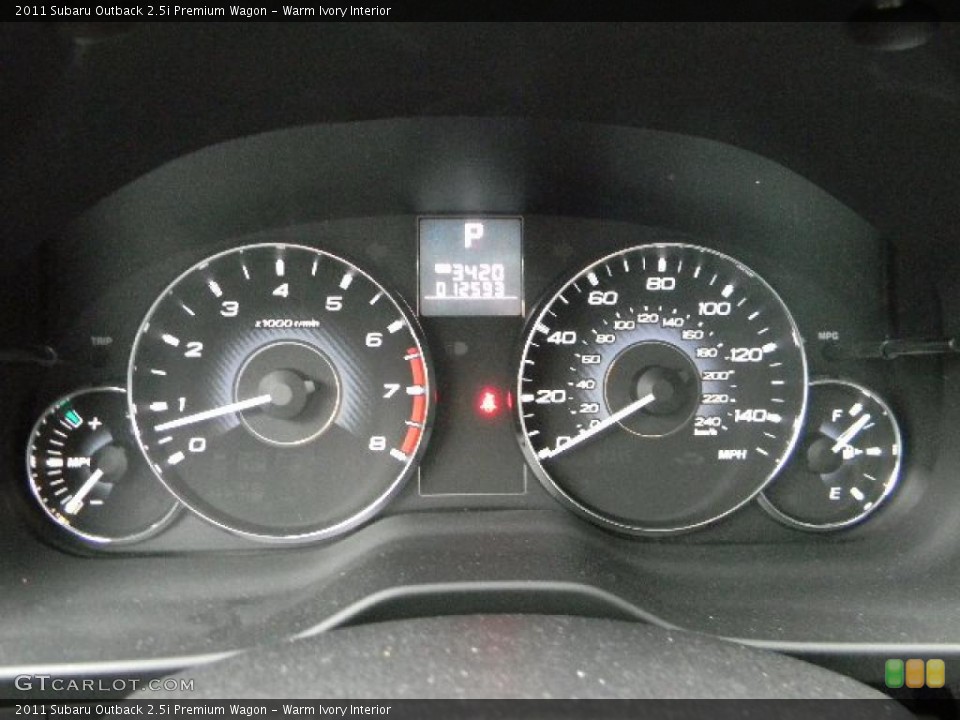 Warm Ivory Interior Gauges for the 2011 Subaru Outback 2.5i Premium Wagon #46533732
