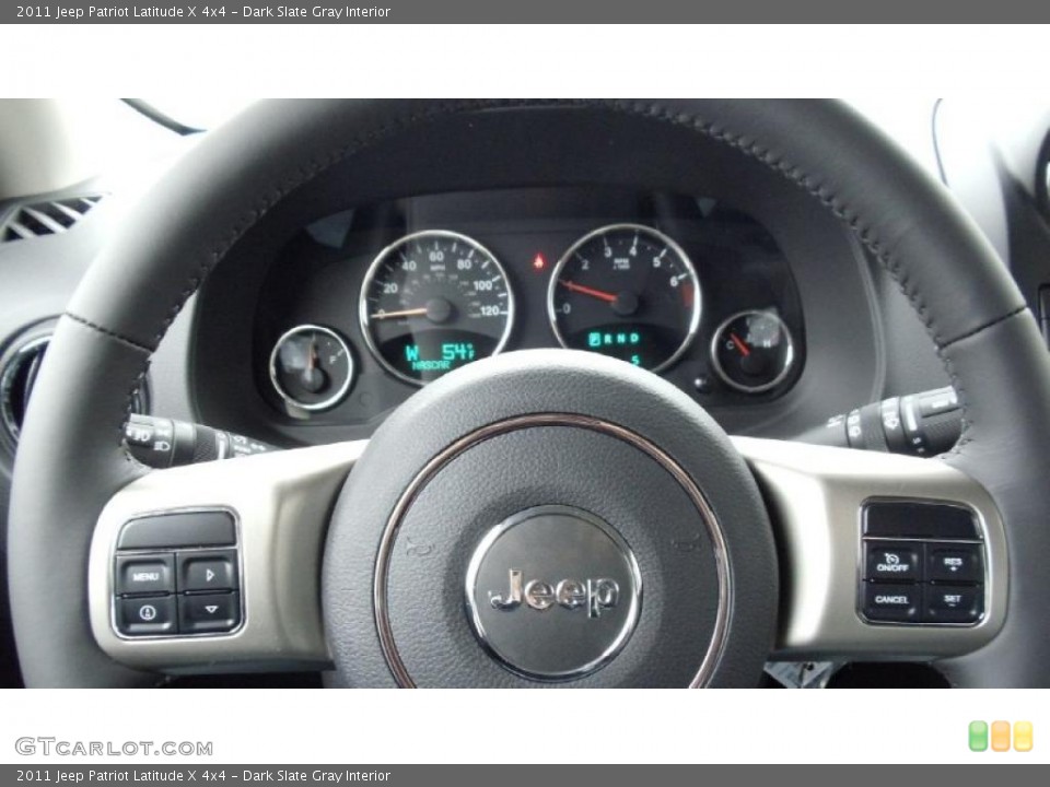 Dark Slate Gray Interior Steering Wheel for the 2011 Jeep Patriot Latitude X 4x4 #46537119