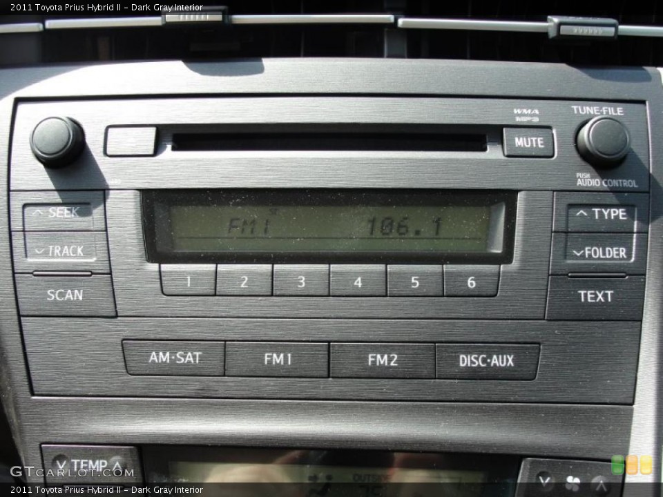 Dark Gray Interior Controls for the 2011 Toyota Prius Hybrid II #46538073