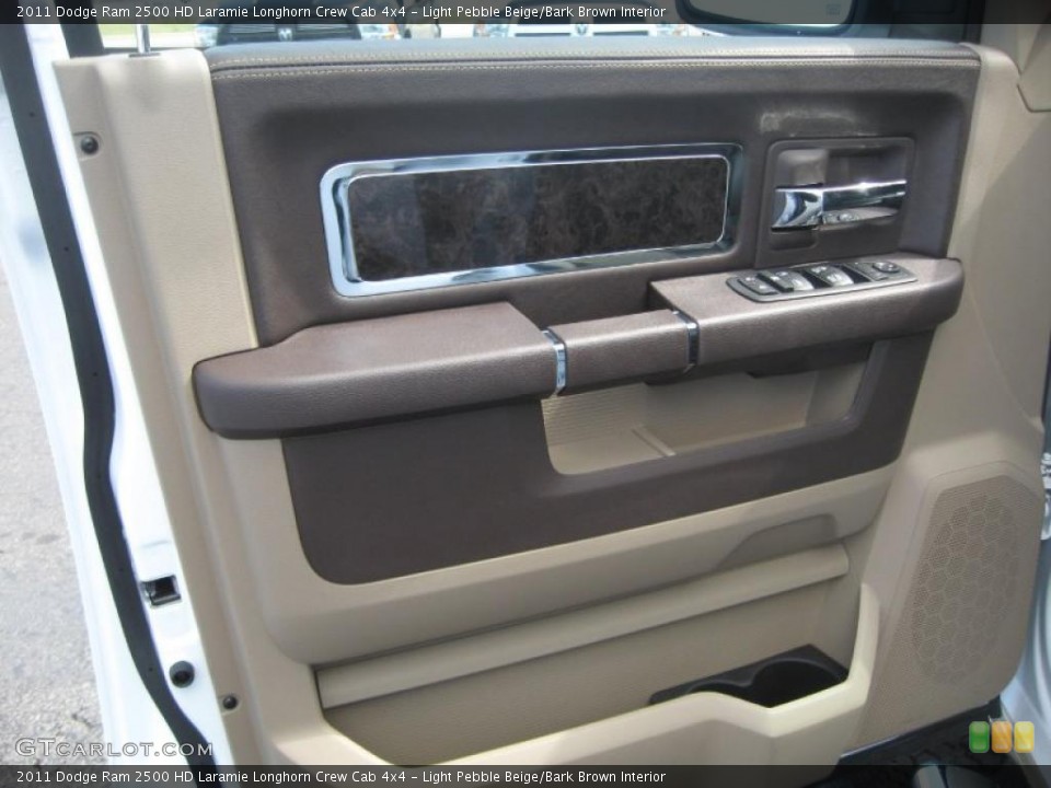 Light Pebble Beige/Bark Brown Interior Door Panel for the 2011 Dodge Ram 2500 HD Laramie Longhorn Crew Cab 4x4 #46543488