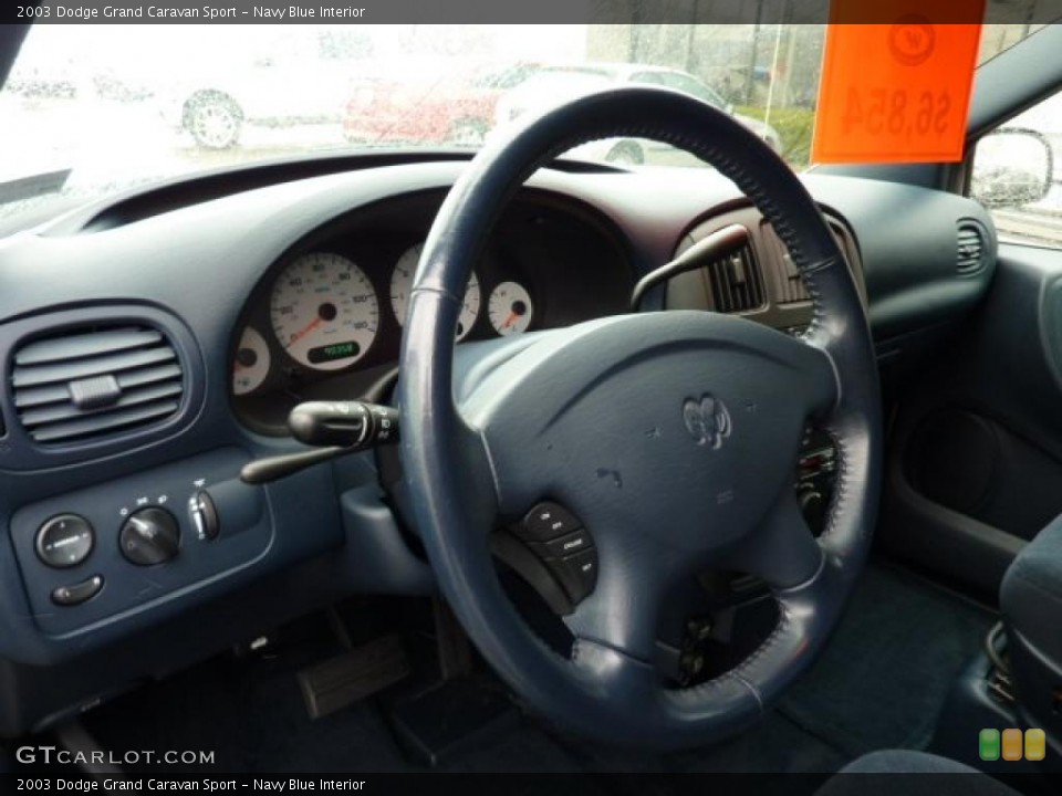 Navy Blue Interior Steering Wheel for the 2003 Dodge Grand Caravan Sport #46547717