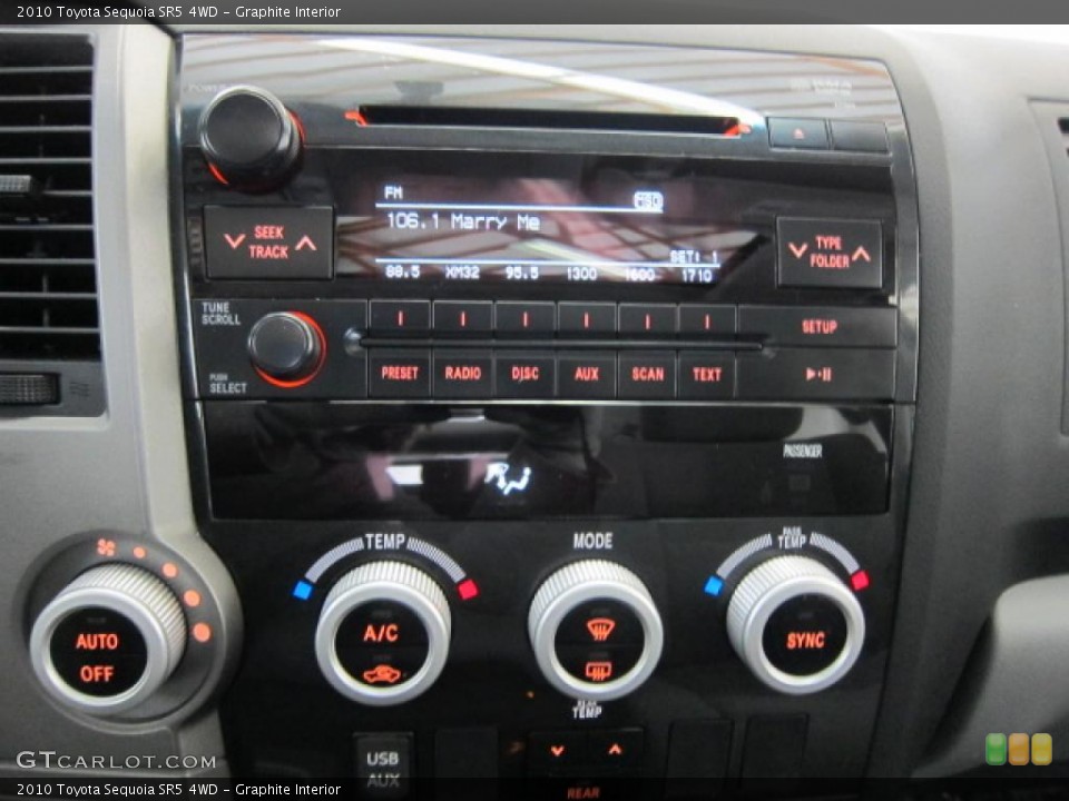 Graphite Interior Controls for the 2010 Toyota Sequoia SR5 4WD #46553234