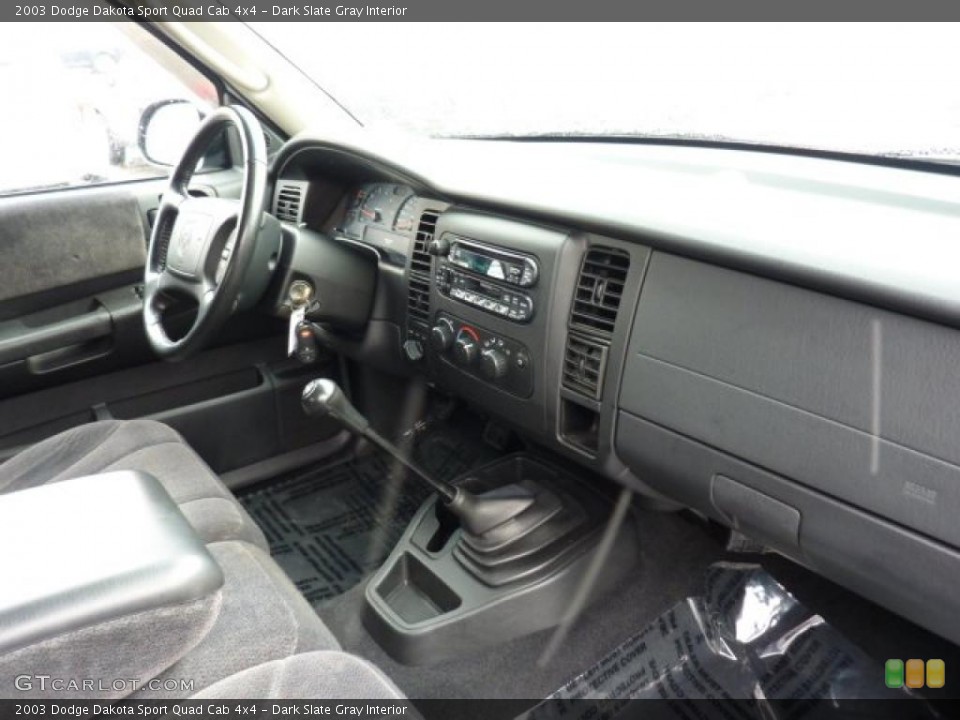 Dark Slate Gray Interior Dashboard for the 2003 Dodge Dakota Sport Quad Cab 4x4 #46555571