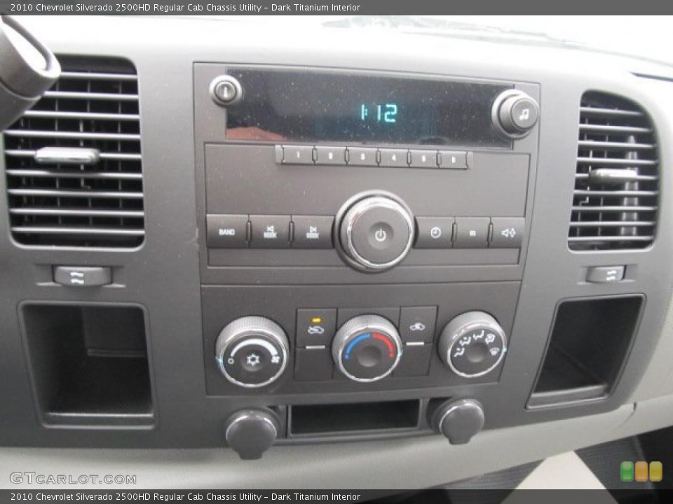 Dark Titanium Interior Controls for the 2010 Chevrolet Silverado 2500HD Regular Cab Chassis Utility #46557366