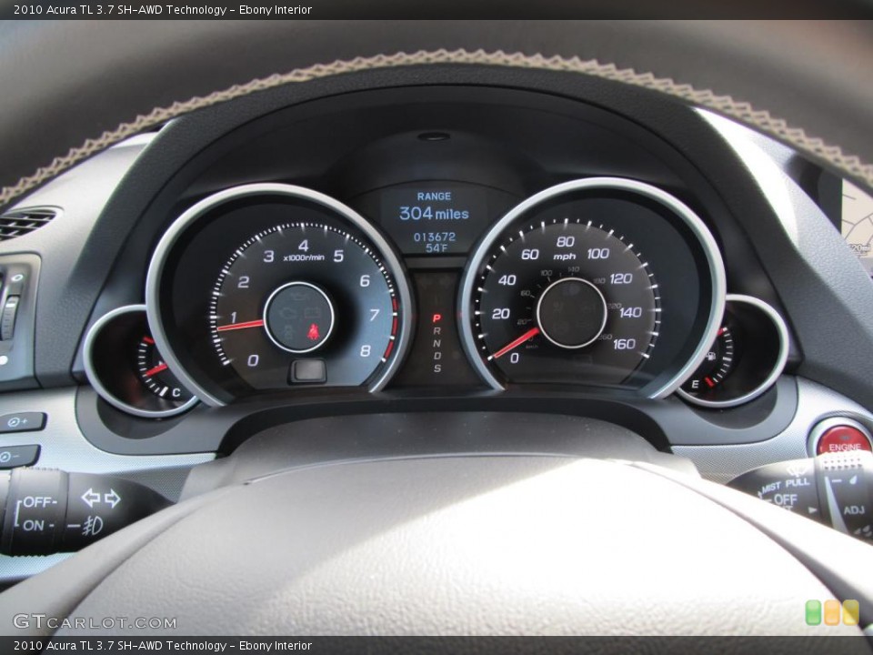 Ebony Interior Gauges for the 2010 Acura TL 3.7 SH-AWD Technology #46558146
