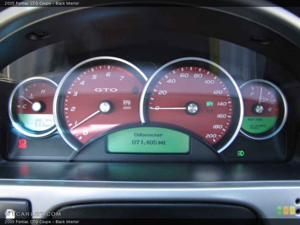 Black Interior Gauges for the 2005 Pontiac GTO Coupe #46558908
