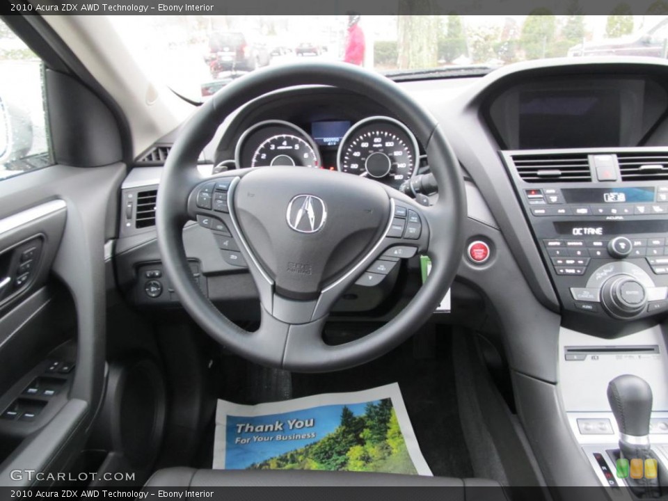 Ebony Interior Steering Wheel for the 2010 Acura ZDX AWD Technology #46559151