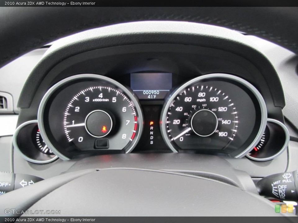 Ebony Interior Gauges for the 2010 Acura ZDX AWD Technology #46559205