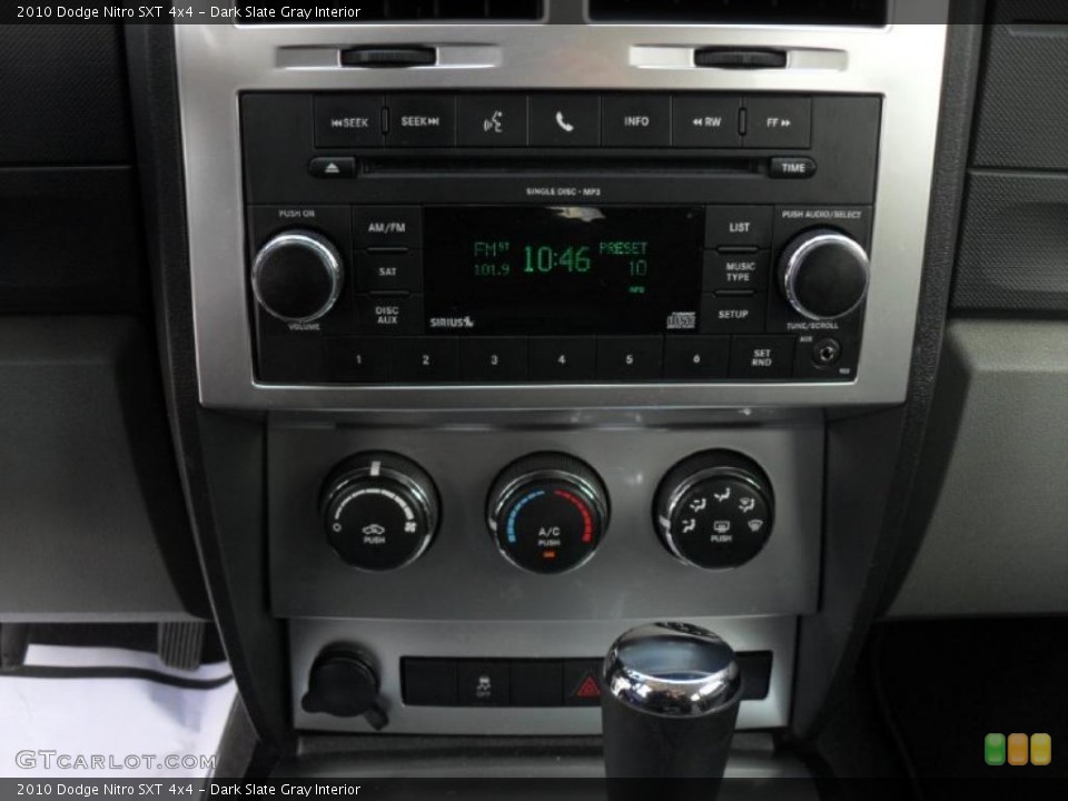 Dark Slate Gray Interior Controls for the 2010 Dodge Nitro SXT 4x4 #46564831