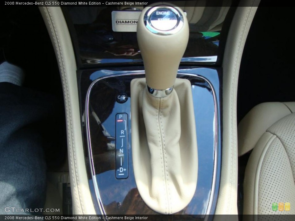 Cashmere Beige Interior Transmission for the 2008 Mercedes-Benz CLS 550 Diamond White Edition #46565107