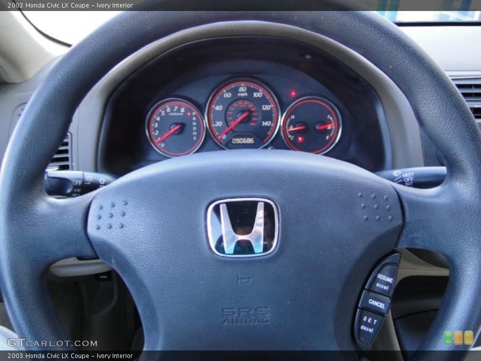 Ivory Interior Steering Wheel for the 2003 Honda Civic LX Coupe #46571734