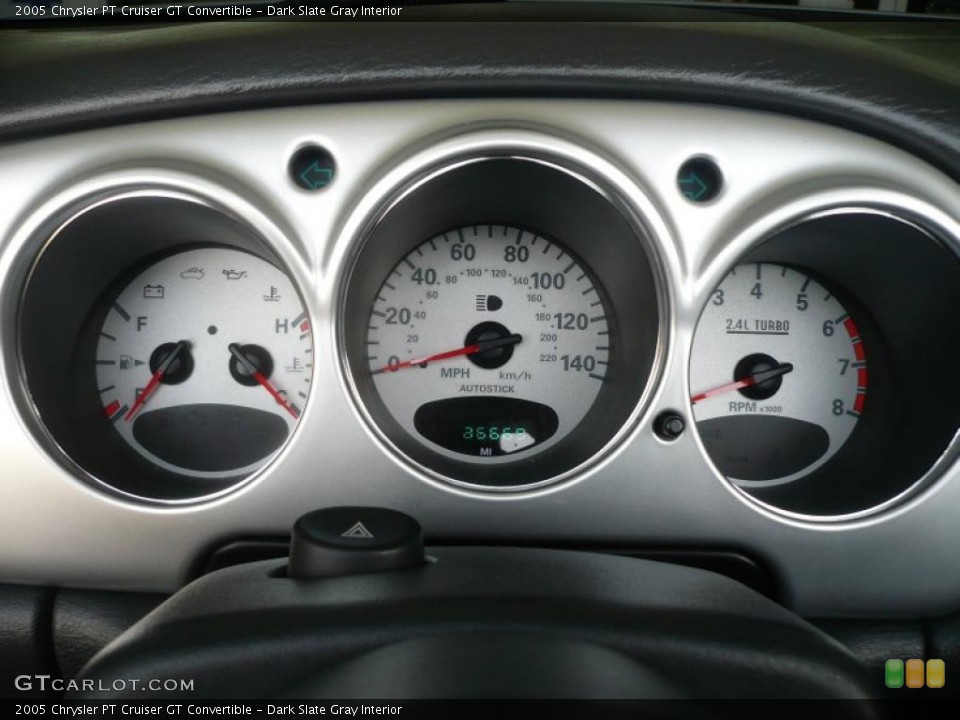 Dark Slate Gray Interior Gauges for the 2005 Chrysler PT Cruiser GT Convertible #46573813