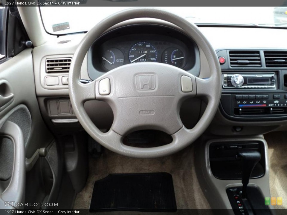 Gray Interior Steering Wheel for the 1997 Honda Civic DX Sedan #46583970