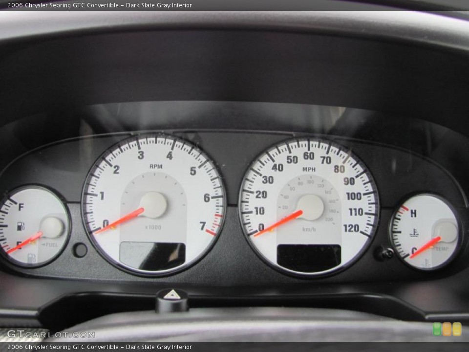 Dark Slate Gray Interior Gauges for the 2006 Chrysler Sebring GTC Convertible #46586931