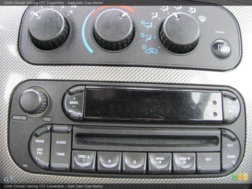 Dark Slate Gray Interior Controls for the 2006 Chrysler Sebring GTC Convertible #46587075