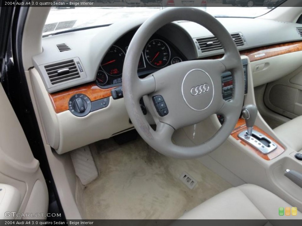 Beige Interior Steering Wheel for the 2004 Audi A4 3.0 quattro Sedan #46588578