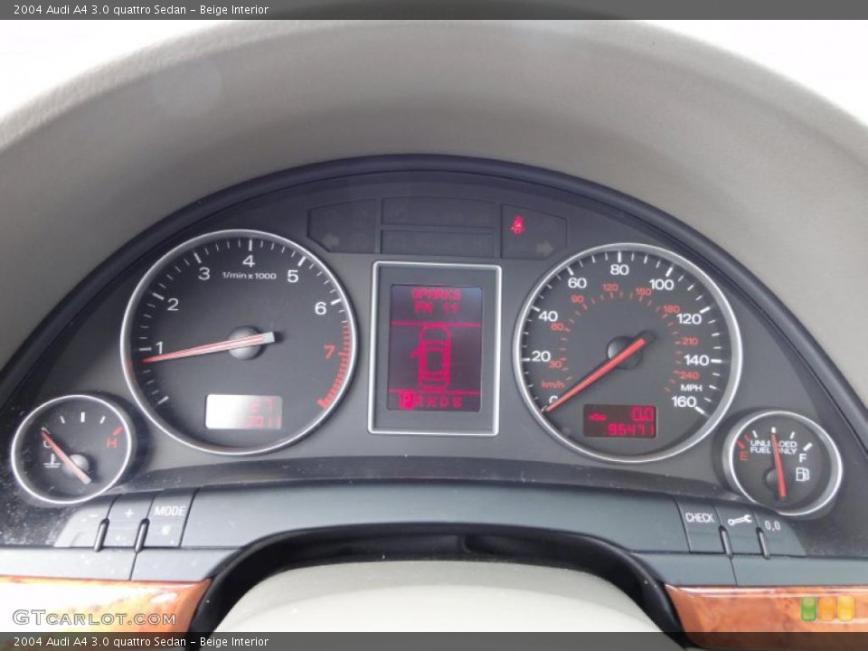 Beige Interior Gauges for the 2004 Audi A4 3.0 quattro Sedan #46588905