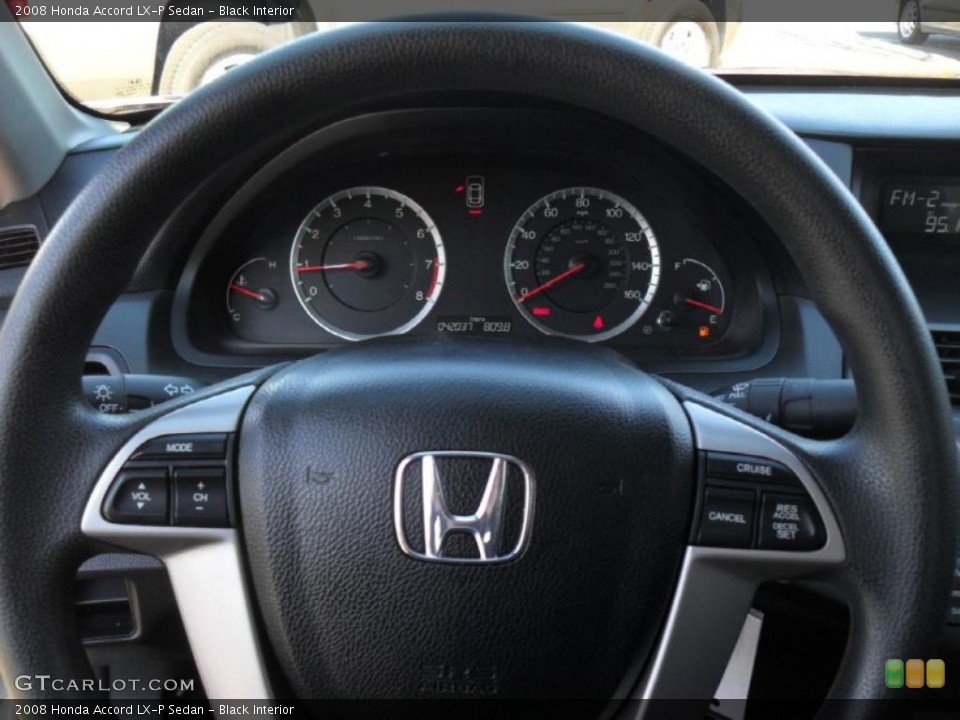 Black Interior Steering Wheel for the 2008 Honda Accord LX-P Sedan #46604887
