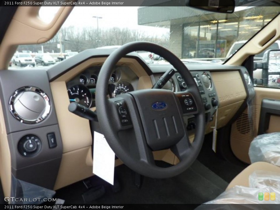 Adobe Beige Interior Steering Wheel for the 2011 Ford F250 Super Duty XLT SuperCab 4x4 #46608550