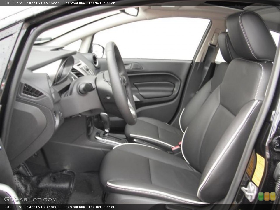 Charcoal Black Leather Interior Photo for the 2011 Ford Fiesta SES Hatchback #46621021