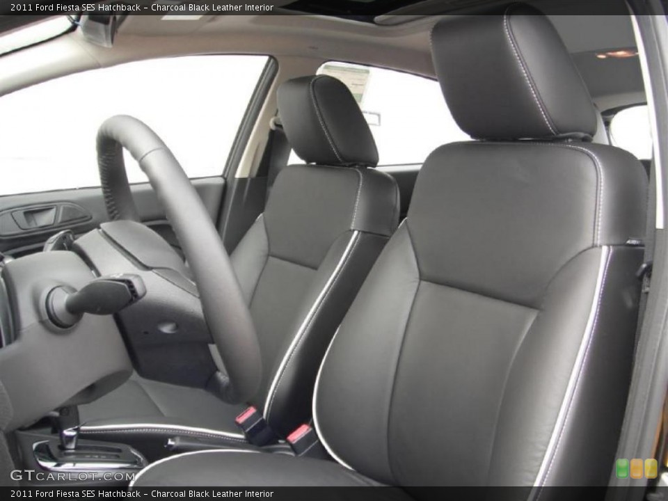 Charcoal Black Leather Interior Photo for the 2011 Ford Fiesta SES Hatchback #46621024