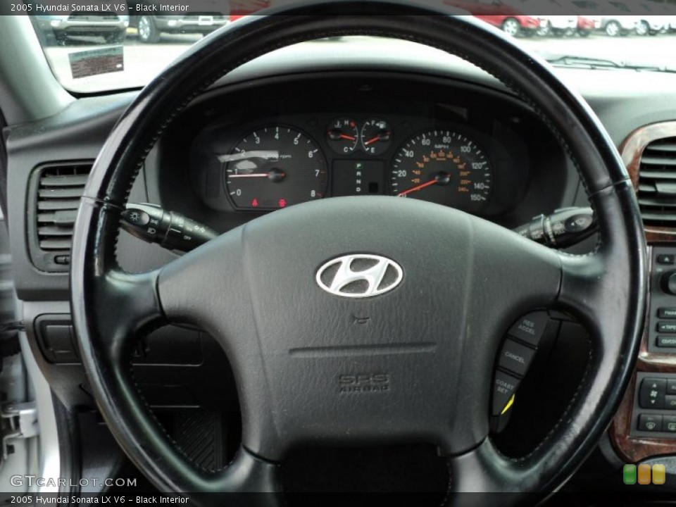 Black Interior Steering Wheel for the 2005 Hyundai Sonata LX V6 #46623901