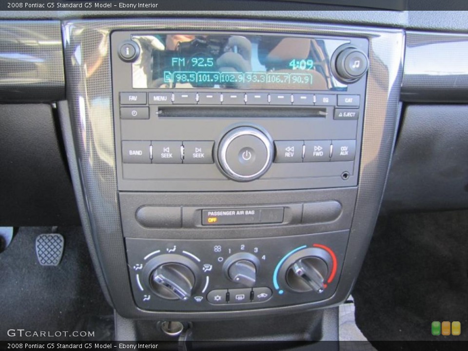 Ebony Interior Controls for the 2008 Pontiac G5  #46625212