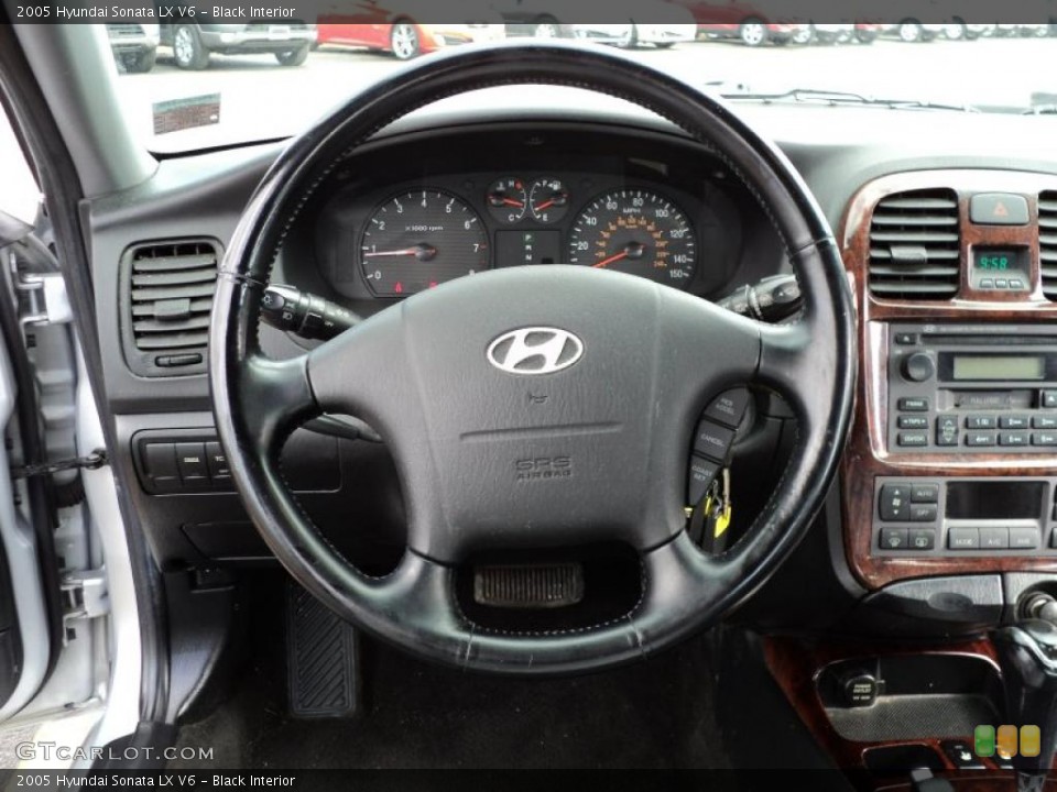 Black Interior Steering Wheel for the 2005 Hyundai Sonata LX V6 #46625641