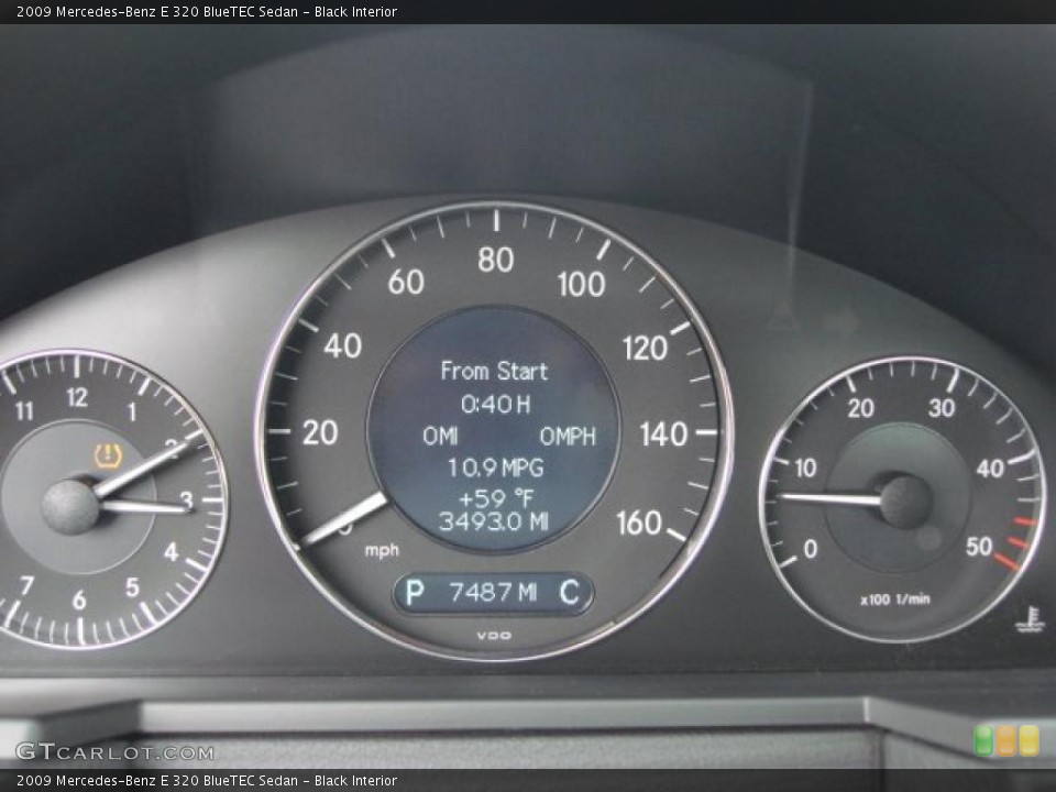 Black Interior Gauges for the 2009 Mercedes-Benz E 320 BlueTEC Sedan #46626646