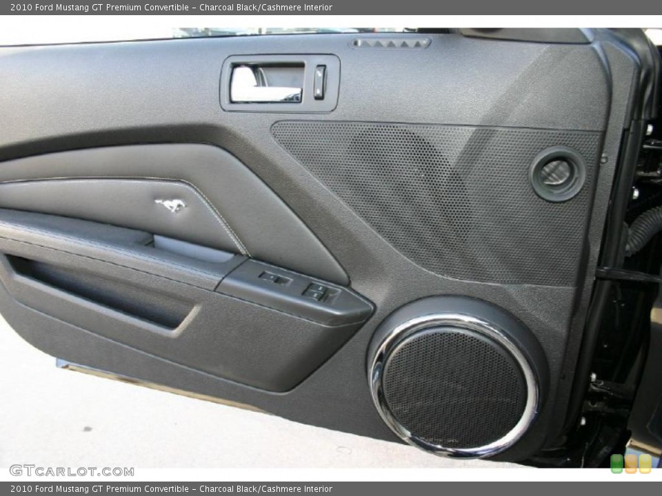 Charcoal Black/Cashmere Interior Door Panel for the 2010 Ford Mustang GT Premium Convertible #46634993