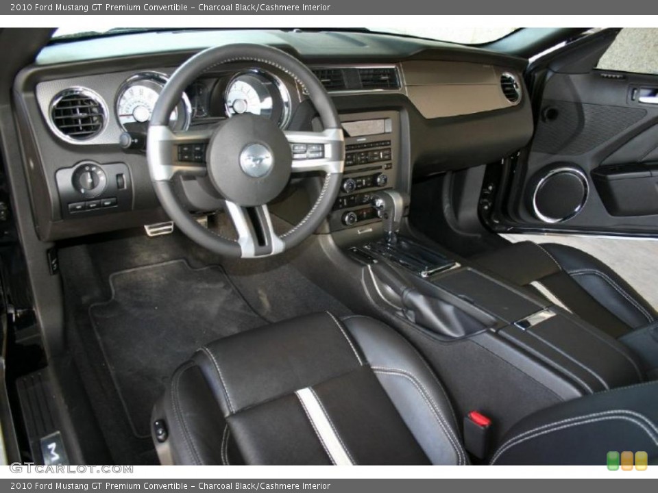Charcoal Black/Cashmere Interior Prime Interior for the 2010 Ford Mustang GT Premium Convertible #46635002