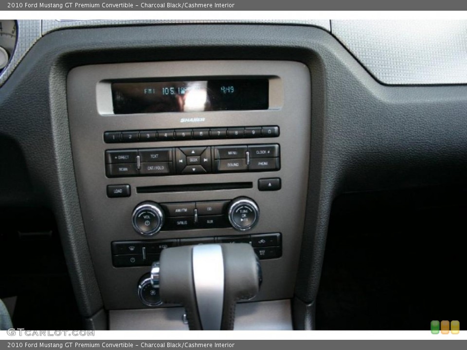 Charcoal Black/Cashmere Interior Controls for the 2010 Ford Mustang GT Premium Convertible #46635260