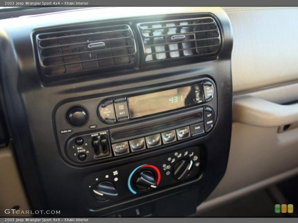 Khaki Interior Controls for the 2003 Jeep Wrangler Sport 4x4 #46636103