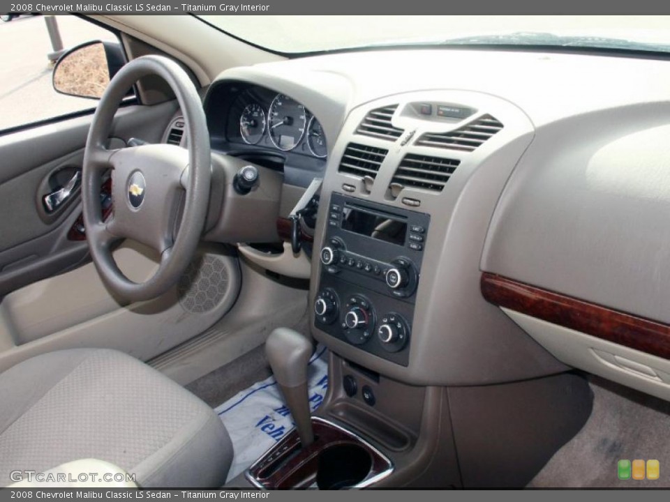 Titanium Gray Interior Dashboard for the 2008 Chevrolet Malibu Classic LS Sedan #46636910